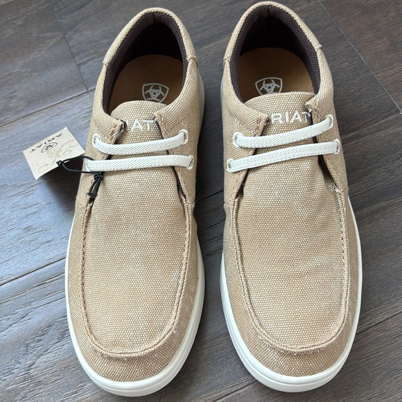 Ariat Hilo Washed Tan Canvas,FLX Foam sole, cushion insole,elastic laces,slip on - Picture 2 of 7